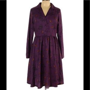 Lindy Bop Squirrel Print Shirt Dress